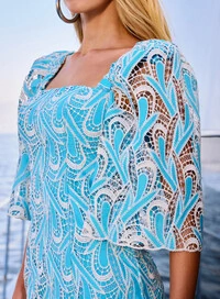 Vestido Curto Renda Bordada - Skazi