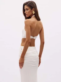 Vestido Amarração Franzido Metal - Oasis