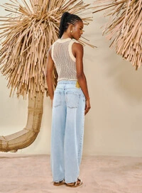 Calça Jeans Feminina Baggy Basic Comfort - Open