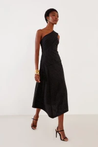 Vestido Malha Risca Lurex - Sacada