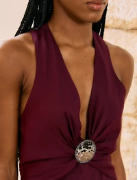 Vestido Decote Metal - Open