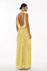 Vestido Gola Alta Babados - Fleche D'or