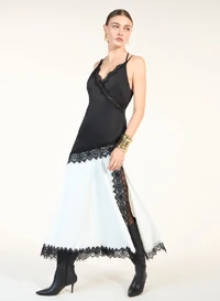 Vestido Alça Detalhes Renda - Skazi