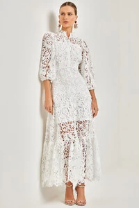 Vestido Midi Renda Maya - Ave Rara