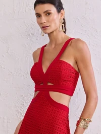 Vestido Telado Recortes - Tufi Duek