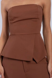 Conjunto Ísis Cropped Peplum & Pantalona com Botões - Fernanda Nabhan