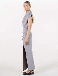 Vestido Drapeado Decote Bobo - Skazi