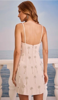 Vestido Curto Bordado Pedraria - Skazi