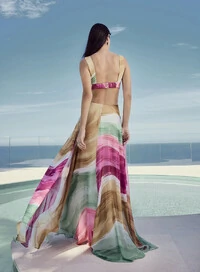Vestido Longo Estampa Ondas - Tufi Duek