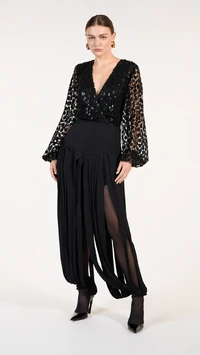 Blusa Transparência Paetê - Skazi