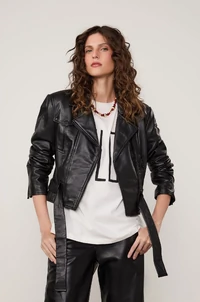 Jaqueta De Couro Perfecto Bolso Lateral - Animale