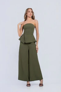Conjunto Ísis Cropped Peplum & Pantalona com Botões - Fernanda Nabhan