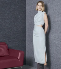 Vestido Gola Alta Recorte - Sly Wear