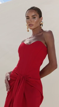 Vestido Corselet Franzido Frente - Amicci