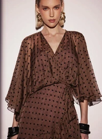 Vestido Transpassado Losango - Tufi Duek
