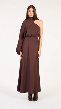 Vestido Um Ombro Cinto - Skazi