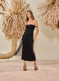 Vestido Midi Tomara Que Caia Com Macramê - Open