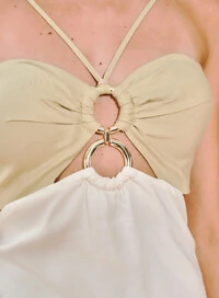 Vestido Midi Com Decote Em Argolas E Cut-outs - Open