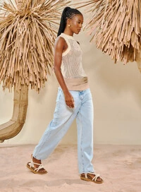 Calça Jeans Feminina Baggy Basic Comfort - Open