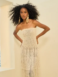 Vestido Crochê Franjas - Open