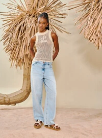 Calça Jeans Feminina Baggy Basic Comfort - Open