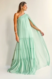 Vestido Um Ombro Capa - Unity Seven