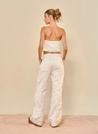 Calça Feminina Reta Em Sarja - Open