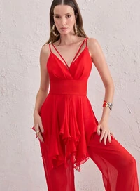 Conjunto Calça E Blusa Babados Assimétricos - Tufi Duek