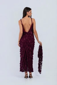 Slip Dress Lisa Decote V com Echarpe - Fernanda Nabhan