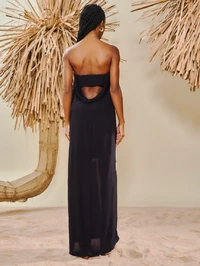 Vestido Longo Estampado Decote - Open