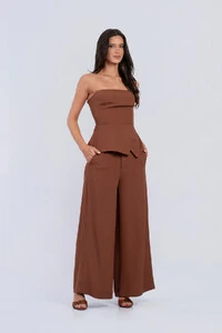 Conjunto Ísis Cropped Peplum & Pantalona com Botões - Fernanda Nabhan