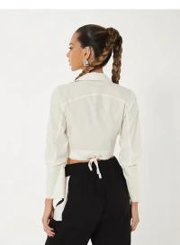 Blusa Cropped Com Amarração - Open