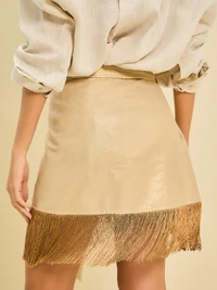 Saia Curta Franjas - Open