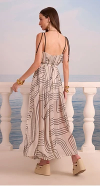 Vestido Midi Alça Amarração - Skazi
