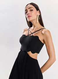 Vestido Longo Com Recorte Cintura - Tufi Duek