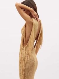 Vestido Tricot Franjas - Oasis