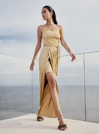 Saia Maxi Midi Jersey Shine - Tufi Duek