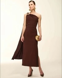 Vestido Um Ombro Fivela - Artesacra
