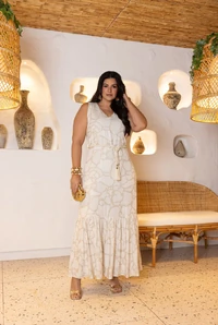 Vestido Linho Cinto - Giovana Julia