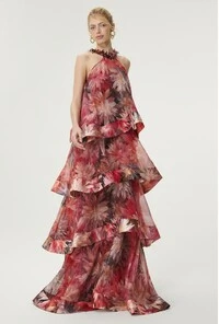 Vestido Estampado Frente Única - Marrô