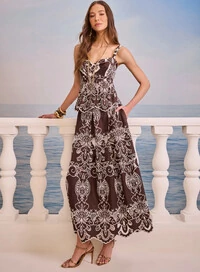 Conjunto Top Saia Algodão Praiano - Skazi
