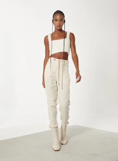 Foto Calça Sarja Paolla Com Amarração - Open