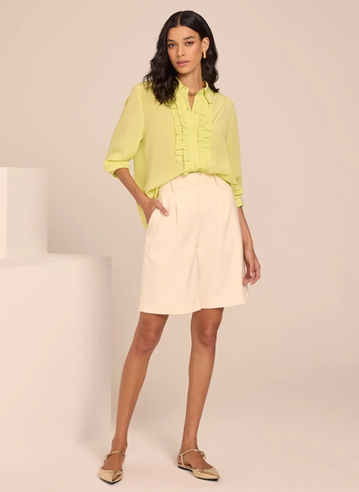 Foto Bermuda New Stella Off Alfaiataria Feminina - Le Lis