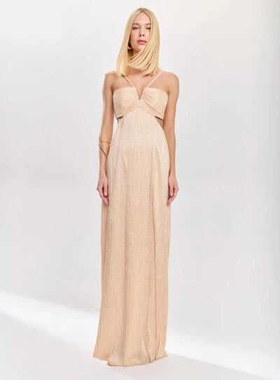 Foto Vestido Longo Jersey Plissado - Tufi Duek