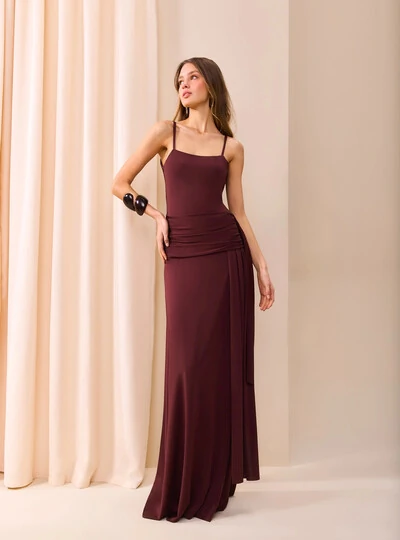 FotoVestido Longo Jersey Drapeado - Skazi