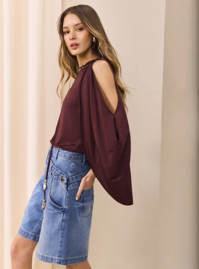 FotoShorts Jeans Clochard Cós Duplo - Skazi