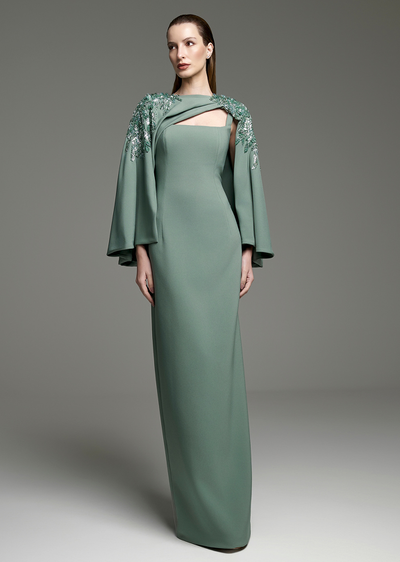 Foto Vestido Alça Capa Bordado - M.Rodarte