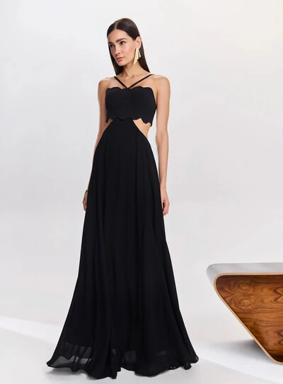 Foto Vestido Longo Com Recorte Cintura - Tufi Duek