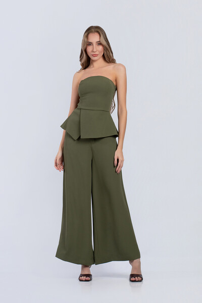 Foto Conjunto Ísis Cropped Peplum & Pantalona com Botões - Fernanda Nabhan