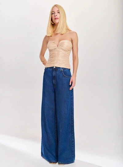 Foto Corselet Strapless Plissado - Tufi Duek